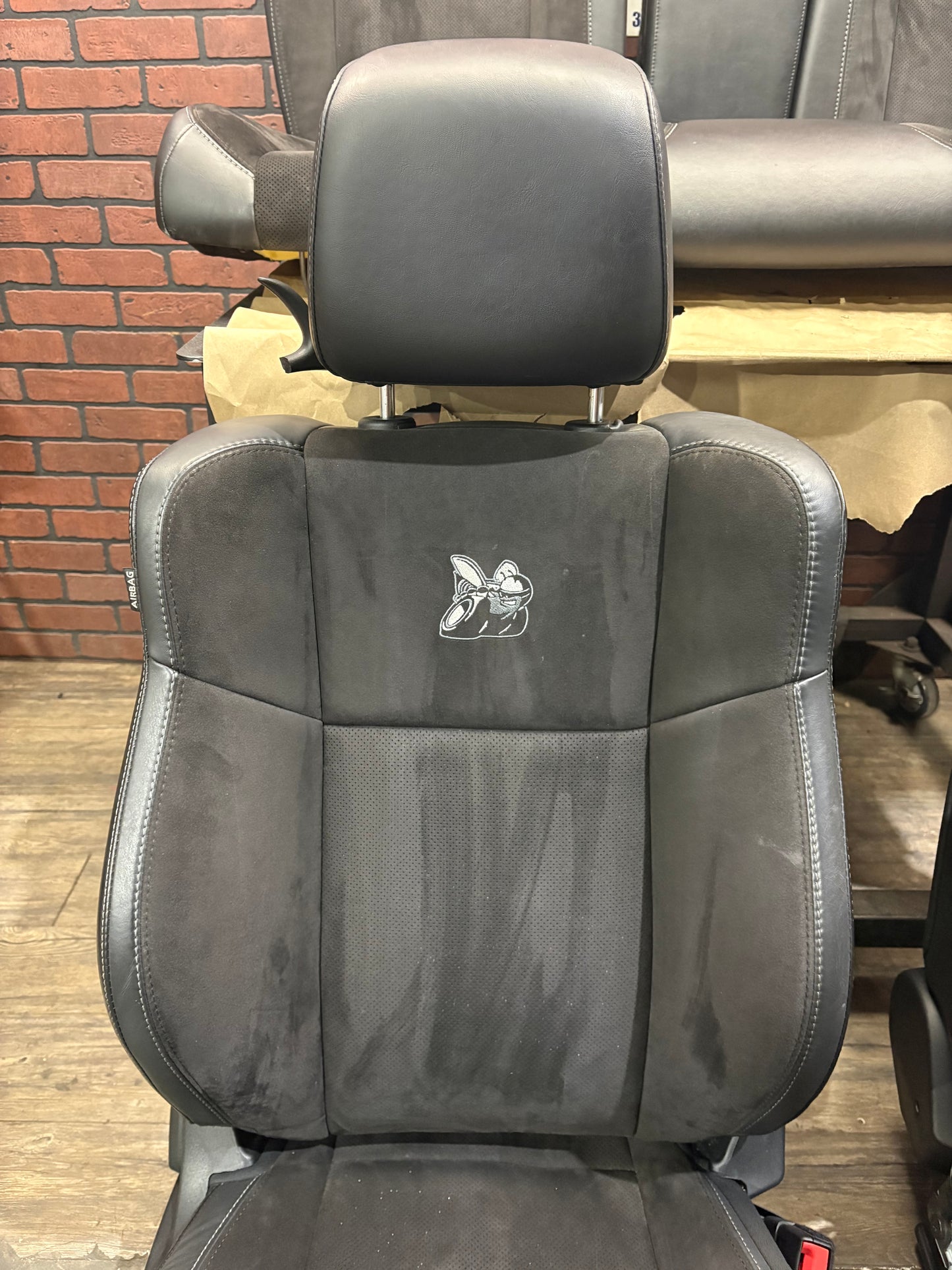 15-23 Dodge Challenger R/T Scat Pack Black Alcantara Suede Leather Seat Set