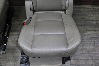 15-20 YUKON Gray Leather Rear Back Second Row Heated Captains Bucket Seat Set