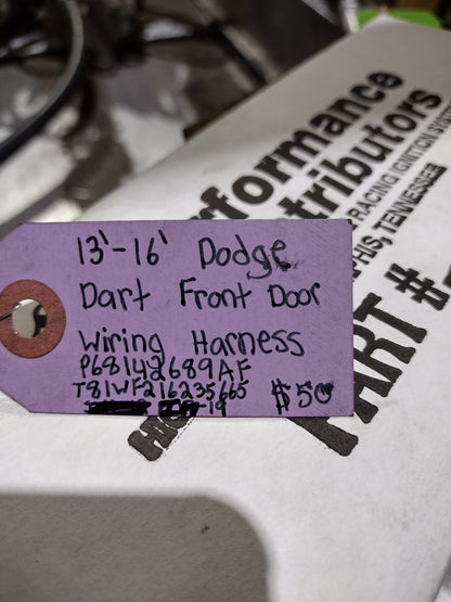 2013 Dodge Dart Rear Door Wire Wiring Harness 68142657AF Good Condition