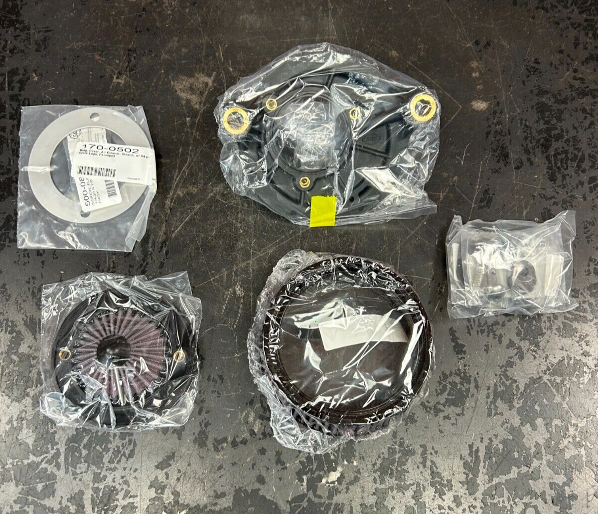 Harley Davidson S&S Air Stinger Stealth Air Cleaner Kit - Chrome Ring 170-0714A