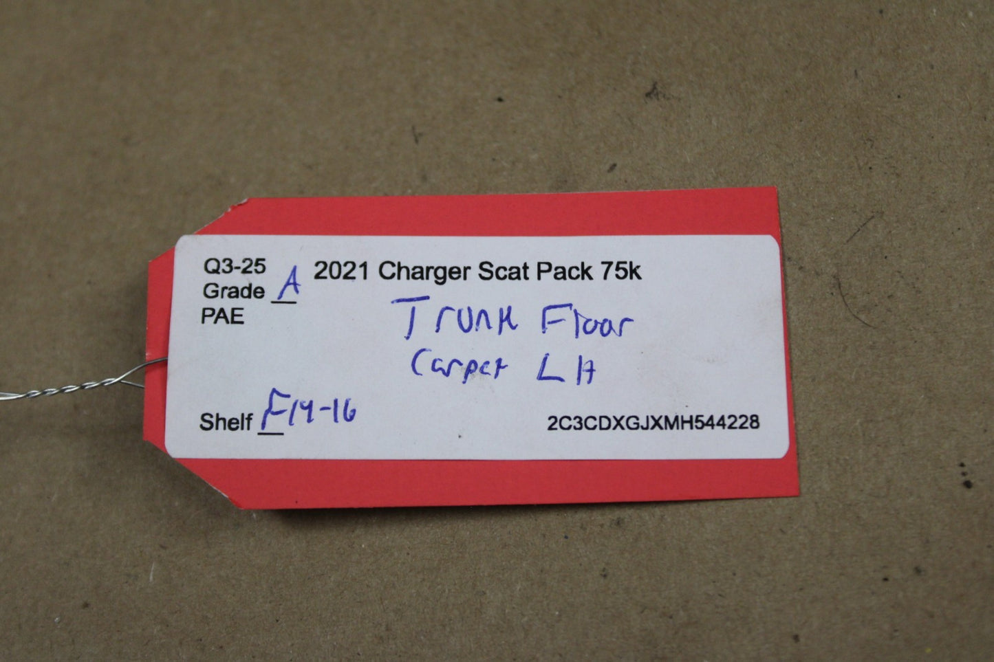 20-23 Charger Trunk Rear Luggage Compartment Driver LH Side Carpet 68489482AA