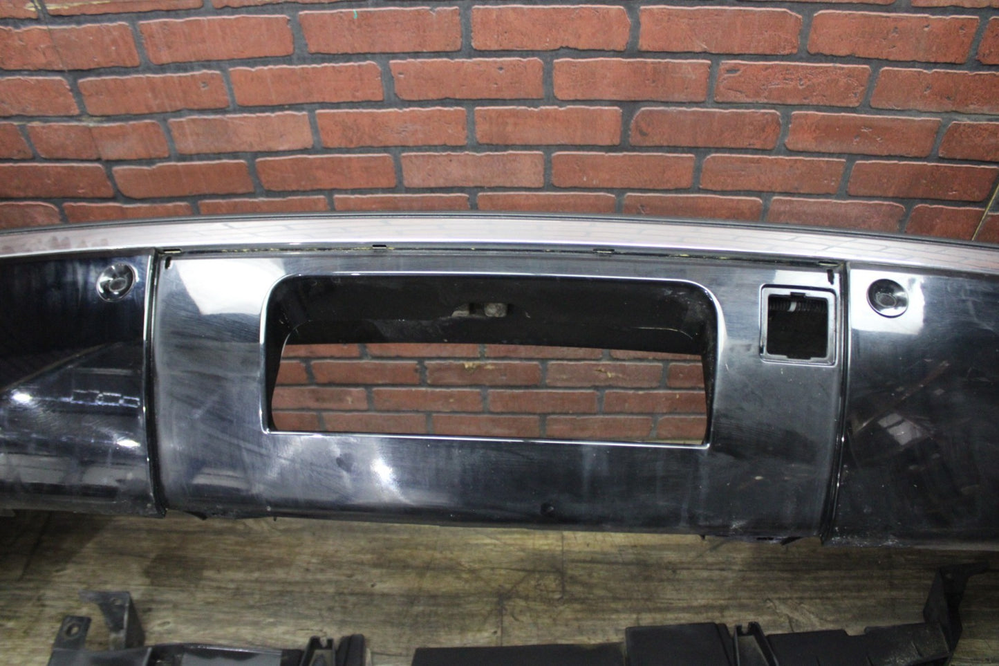 07-14 Cadillac Escalade Platinum Rear Bumper Cover Assembly Black Park Assist