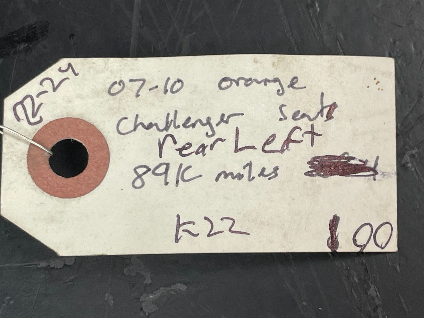 08-14 Dodge Challenger ORANGE Stripe SRT8 OEM Left Rear Back Seat Armrest