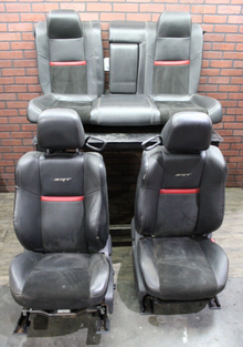 2008-2014 DODGE CHALLENGER SRT8 COMPLETE INTERIOR SEAT SET BLACK LEATHER SUEDE