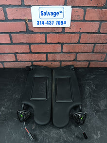 2015-2016 Dodge Challenger R/T Extendable Black Sun Visor Set w/ Mirror & Lights