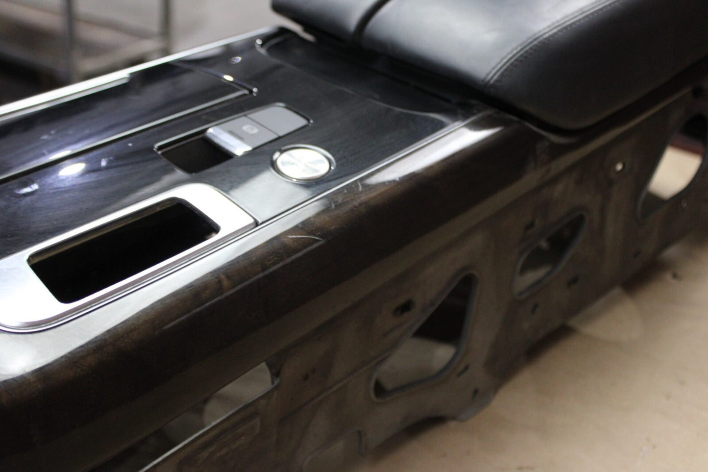 2011-2018 Audi A8 D4 Front Floor Center Console Armrest Storage Assembly Black