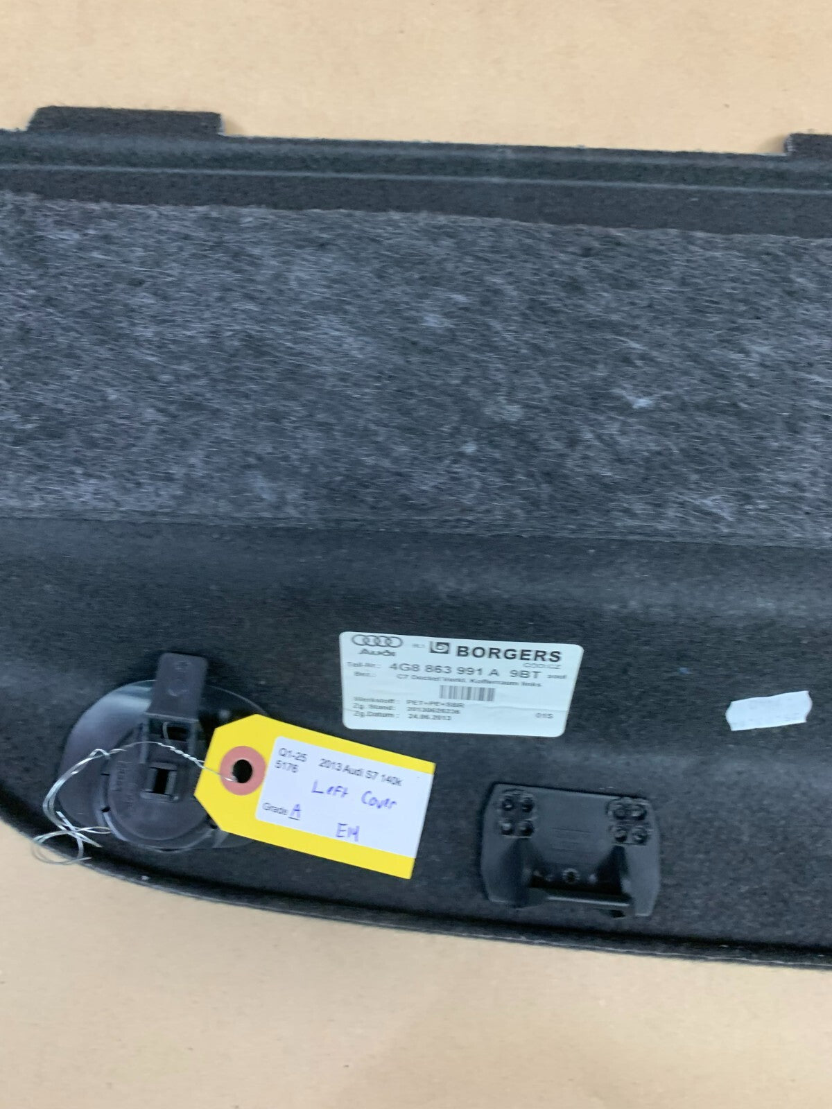 2012-2018 Audi A6 S6 Rear Left Trunk Access Panel / BOOT Lining Cover OEM