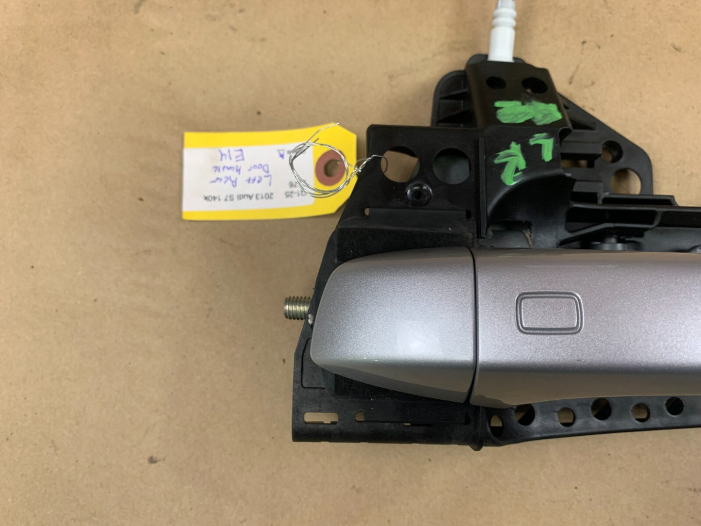 2012-18 Audi S7 Rear Driver LH Side Silver Door Handle w Release Cable 4H0837885