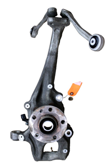 12-18 AUDI S7 FRONT DRIVER LH SPINDLE KNUCKLE CONTROL ARMS KNEE ASSY. 4G0407241C