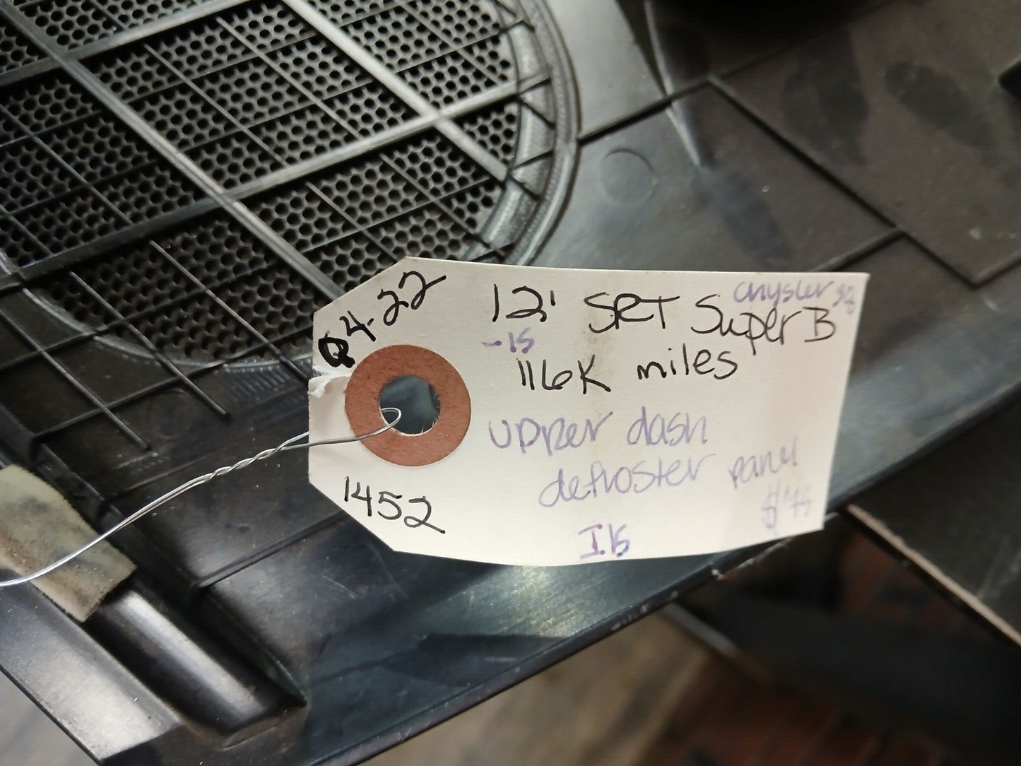 2011-2023 Charger/300 Dash Windshield Defroster Grille Panel 1jq67dx9ah