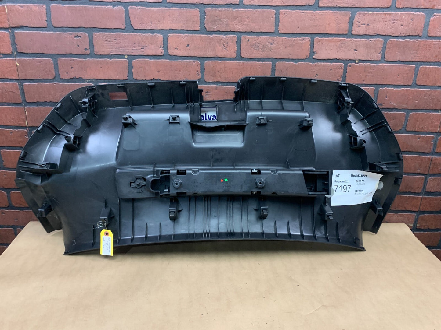 13-18 AUDI S7 REAR TRUNK HATCH TAILGATE LOWER TRIM COVER PANEL OEM 4G8 867 979 A