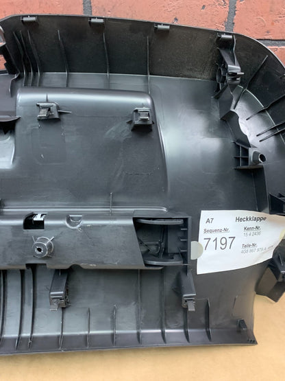 13-18 AUDI S7 REAR TRUNK HATCH TAILGATE LOWER TRIM COVER PANEL OEM 4G8 867 979 A