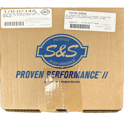 Harley Davidson S&S Air Stinger Stealth Air Cleaner Kit - Chrome Ring 170-0714A