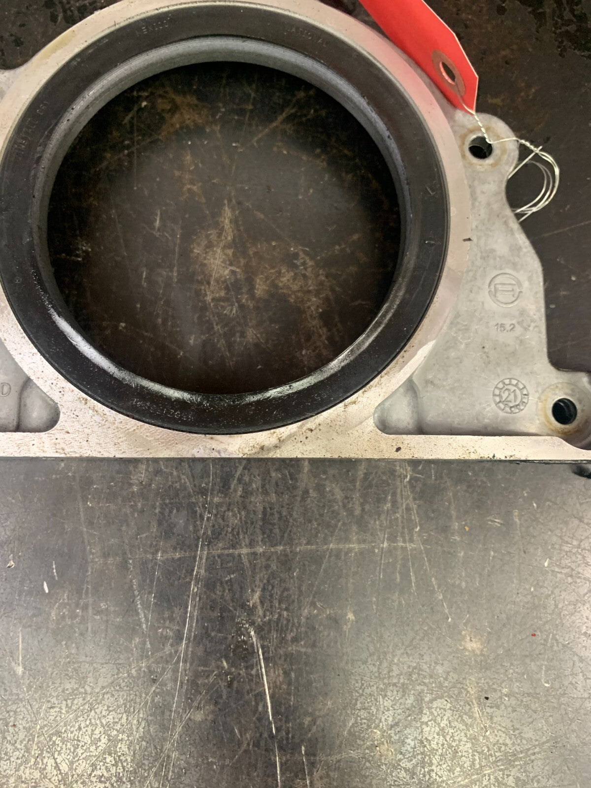 11-18 DODGE RAM 1500 5.7L GAS ENGINE CRANKSHAFT REAR OIL SEAL RETAINER OEM