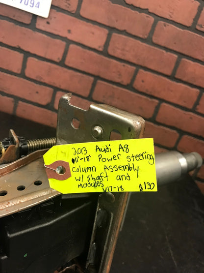 2010-2018 Audi A8 Power Steering Column Assembly W Shaft and Modules 4H0419506AD