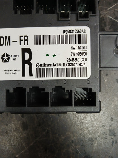 11-22 Jeep Dodge Chrysler Ram Passenger RH Door Control Module 68316560AC