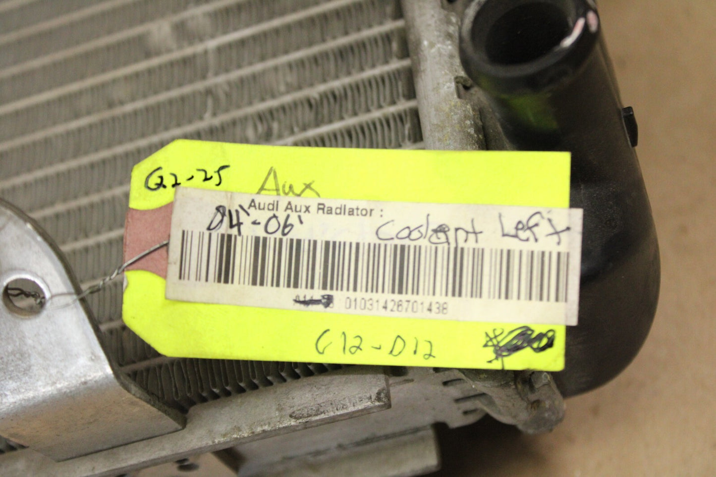 2004-2006 AUDI ENGINE COOLING COOLANT AUXILIARY LEFT RADIATOR OEM 8E0121212K
