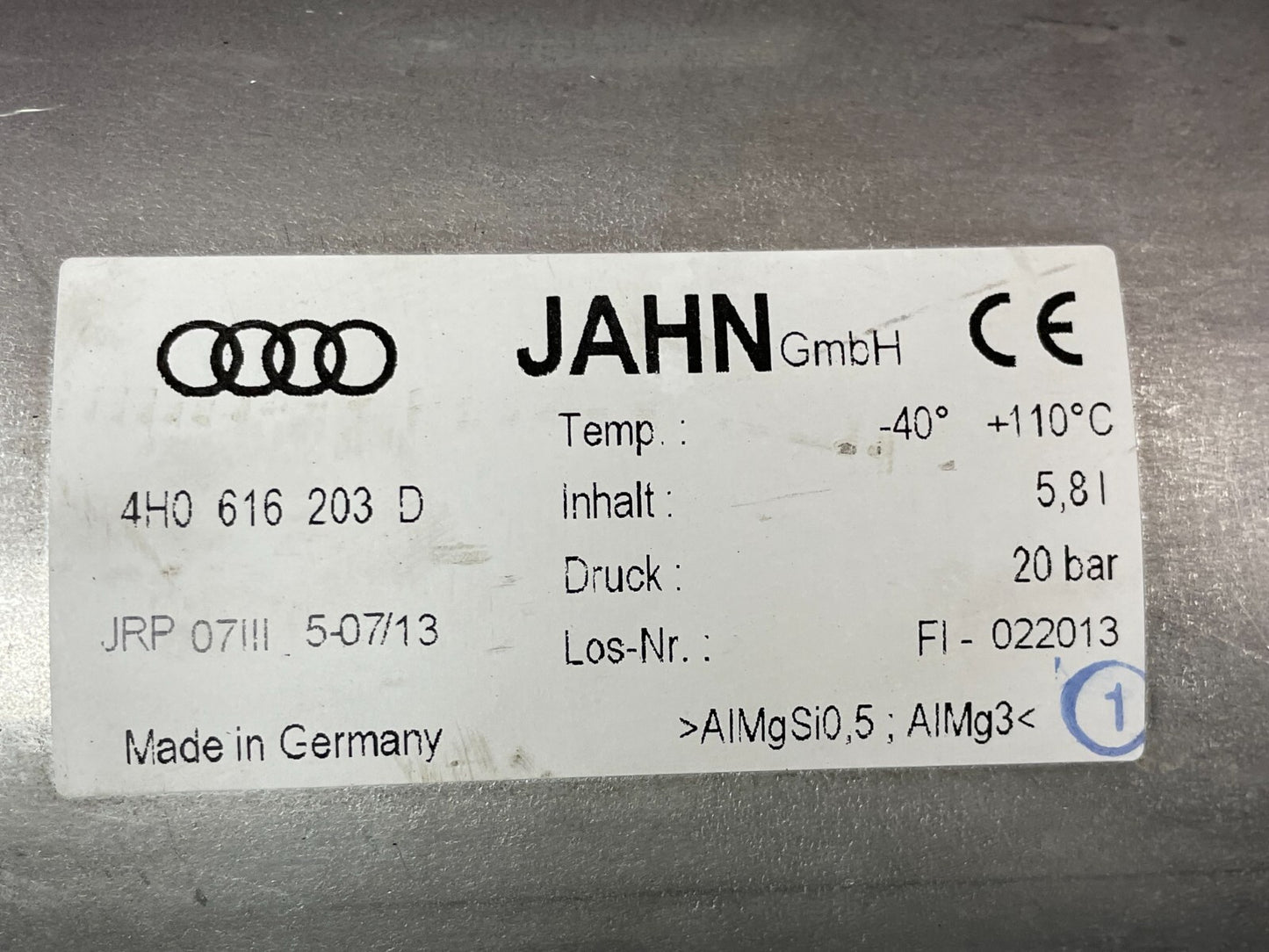 2013-2018 AUDI A8L Air Suspension Compressor Tank 4H0616203D