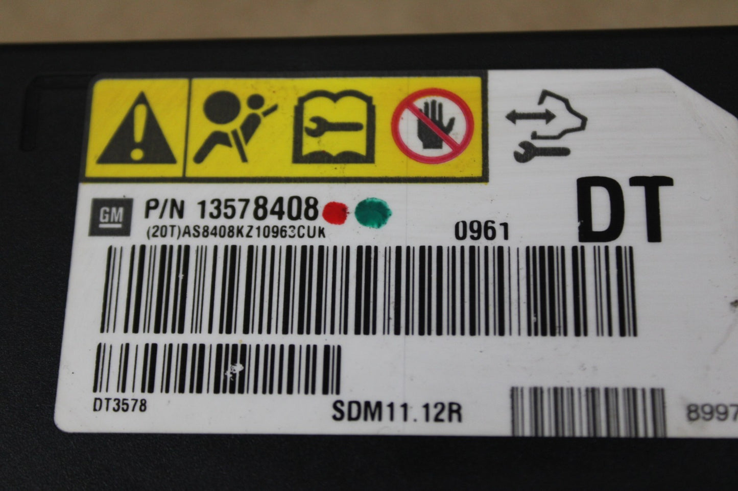 11-14 ESCALADE SILVERADO TAHOE YUKON RESTRAINT CONTROL MODULE BCM ECU 13578408