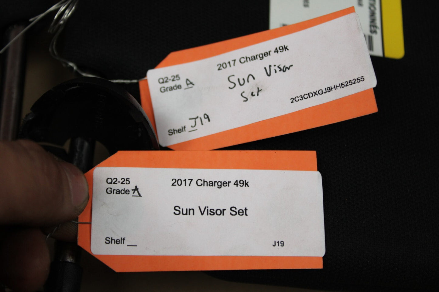 2015–2023 DODGE CHARGER SCAT PACK BLACK SUN VISOR SET LEFT & RIGHT OEM