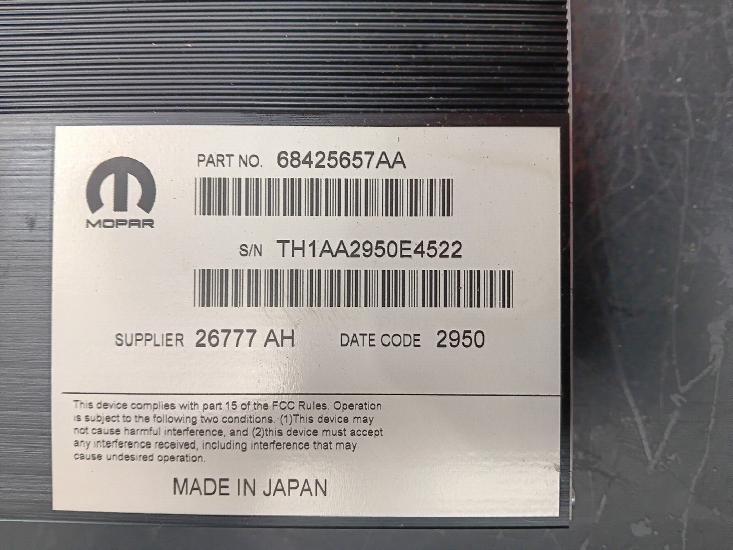 2017-2023 276 Watt Charger/Challenger/300 Radio Audio Amp Amplifier 68425657aa