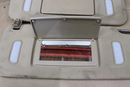 07-13 Escalade Silverado 1500 Interior Sun Visors Left Right Pair Set Beige OEM