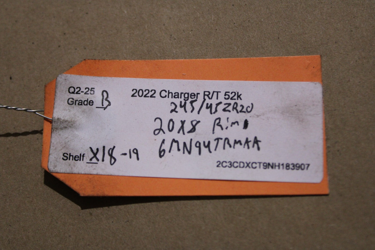 19-23 Dodge Challenger Charger OEM Single Wheel Rim 20" 20x8 2652G 6MN94RNWAA