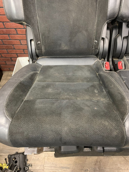 2011-2013 Jeep Grand Cherokee SRT Rear Seat Set Black Leather and Suede TORN