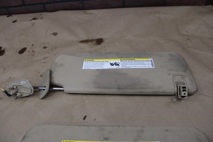 07-13 Escalade Silverado 1500 Interior Sun Visors Left Right Pair Set Beige OEM