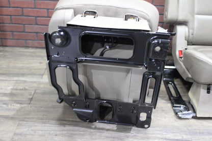 15-20 YUKON Gray Leather Rear Back Second Row Heated Captains Bucket Seat Set