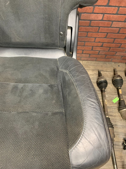 2011-2013 Jeep Grand Cherokee SRT Rear Seat Set Black Leather and Suede TORN