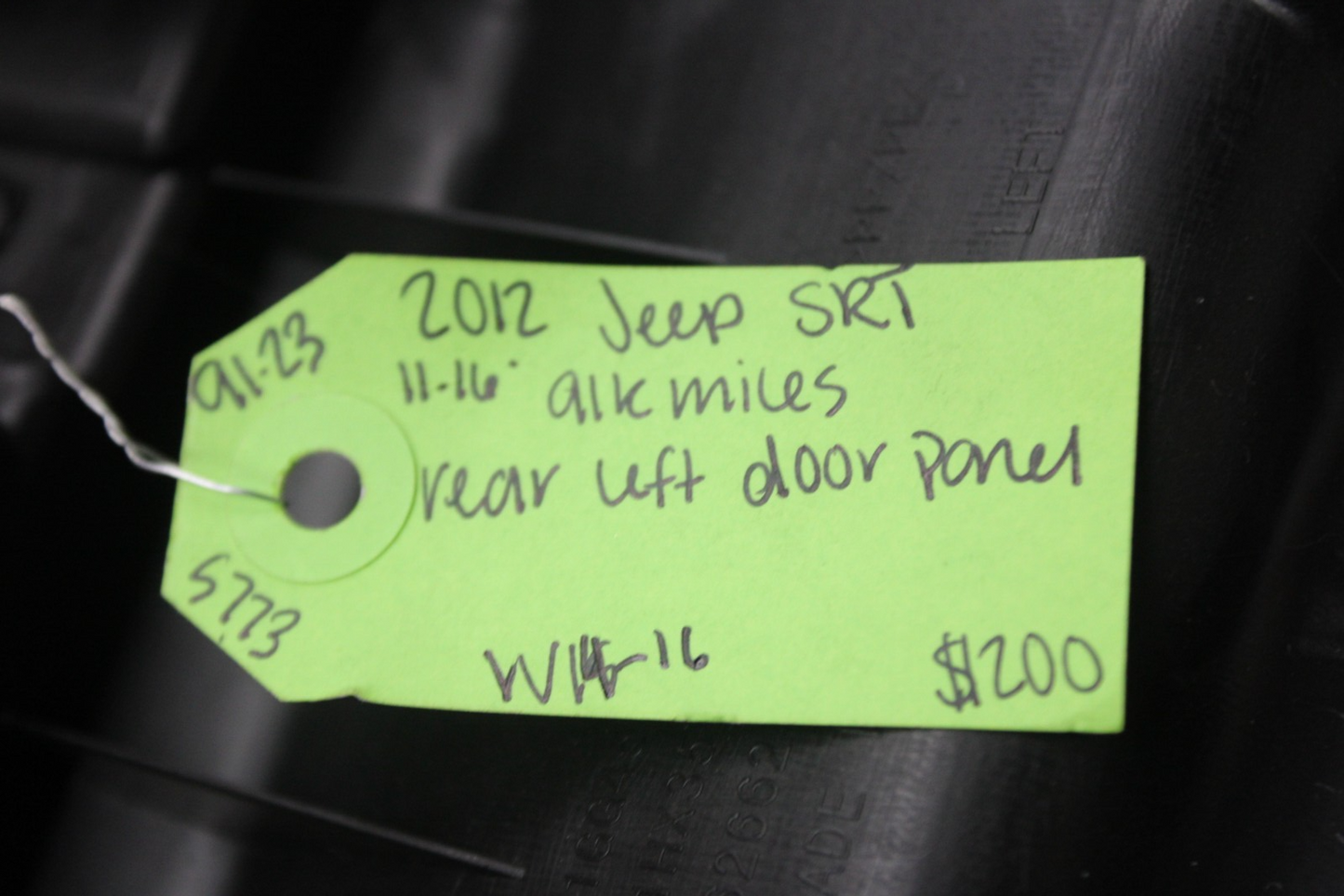 2011-21 Jeep Grand Cherokee Interior Rear Driver LH Side Door Panel Trim 62662D