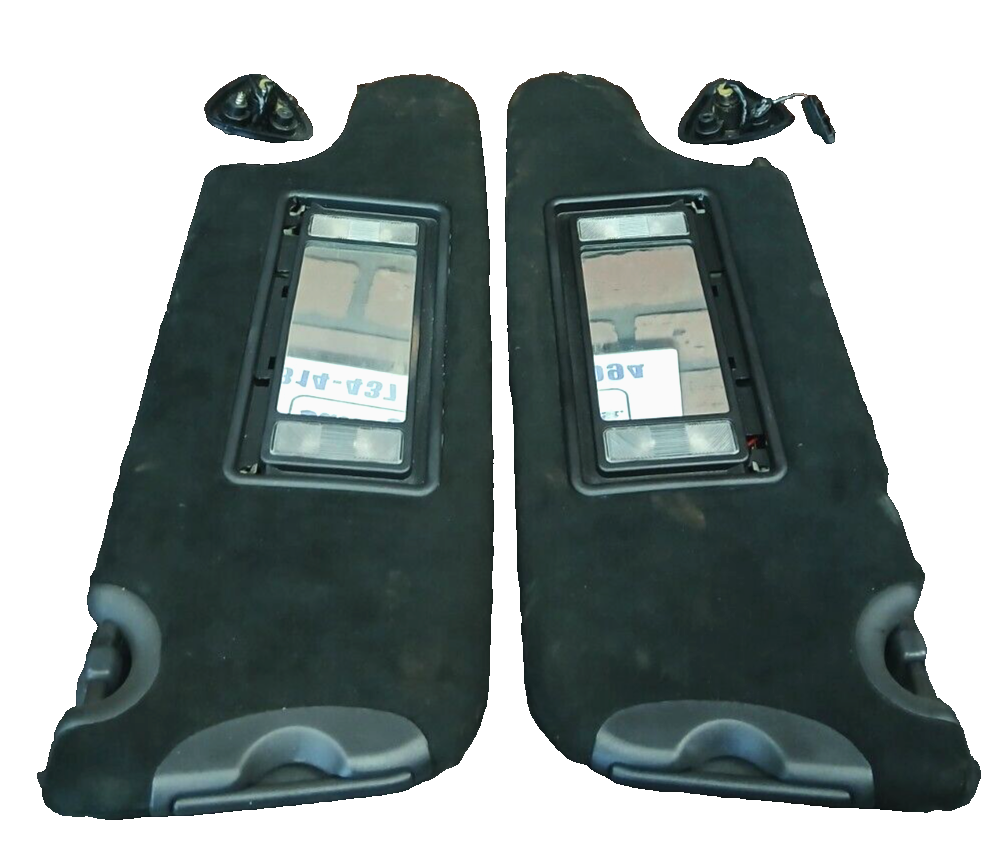 2008-2014 Dodge Challenger Extendable Black Sun Visor Set w/ Mirror and Lights
