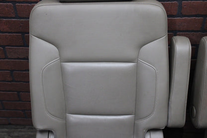 15-20 YUKON Gray Leather Rear Back Second Row Heated Captains Bucket Seat Set
