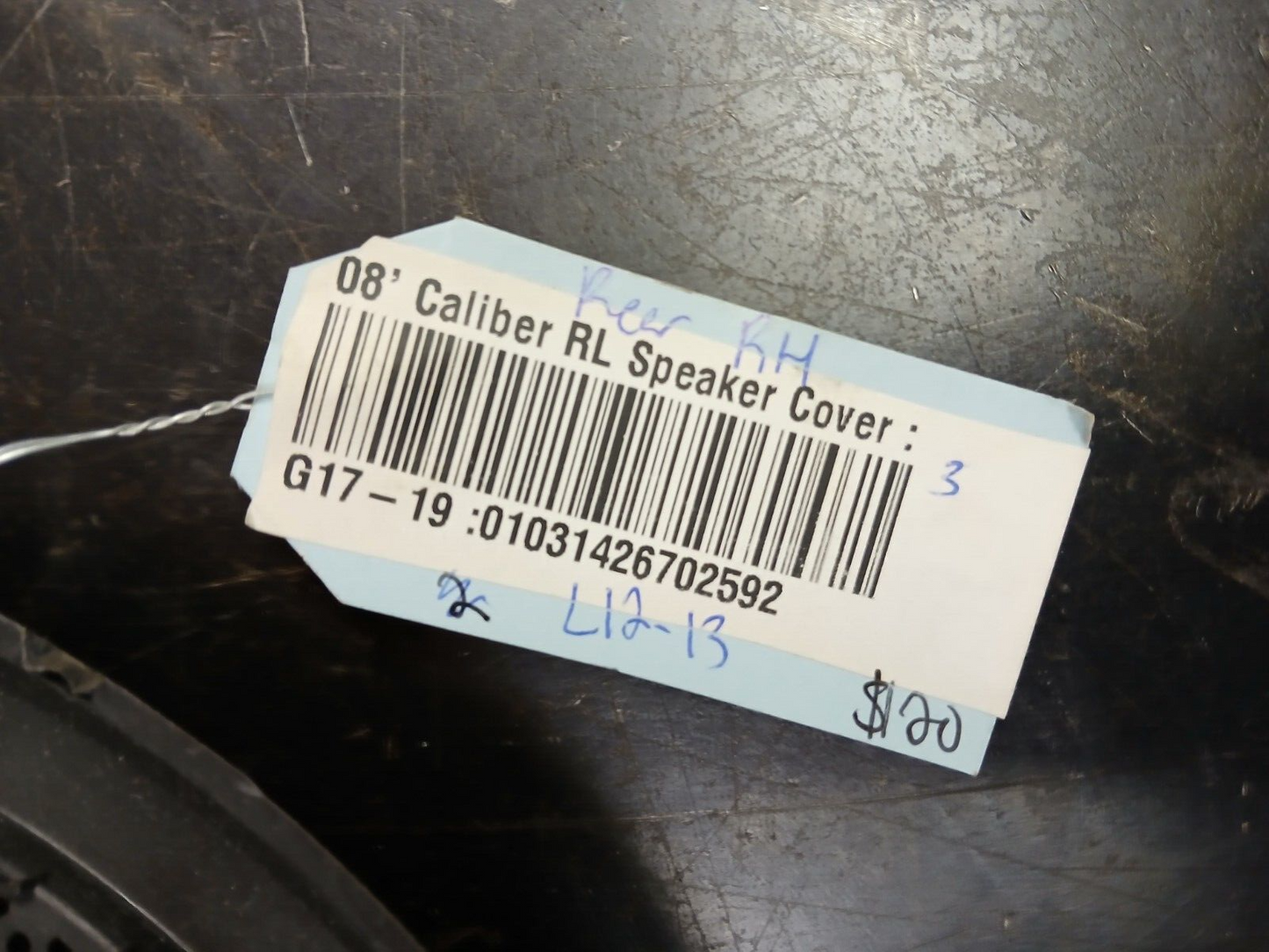 08-2012 Dodge Caliber Rear Passenger RH Side Speaker Cover ah42trmaa
