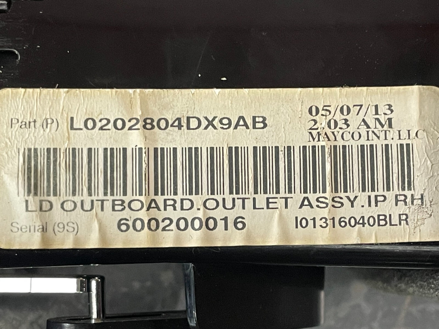 2011-2020 DODGE CHARGER FRONT DASH RIGHT OUTER AIR VENT GRILLE OEM L0202804DX9AB