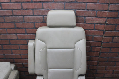 15-20 YUKON Gray Leather Rear Back Second Row Heated Captains Bucket Seat Set