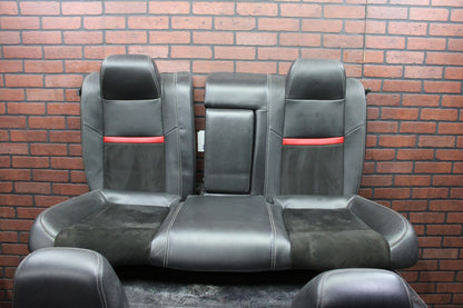 2008-2014 DODGE CHALLENGER SRT8 COMPLETE INTERIOR SEAT SET BLACK LEATHER SUEDE