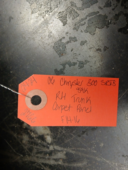 05-10 Chrysler 300 Rear Passenger RH Trunk Luggage Compartment Panel Carpet Trim