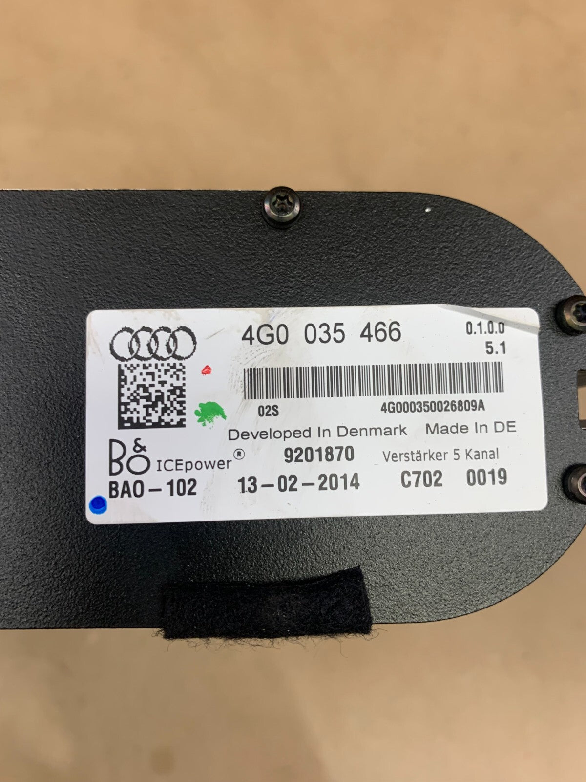 2012-2015 Audi S7 Bang & Olufsen B&O ICE Audio Sound Amp Amplifier 4g0 035 466