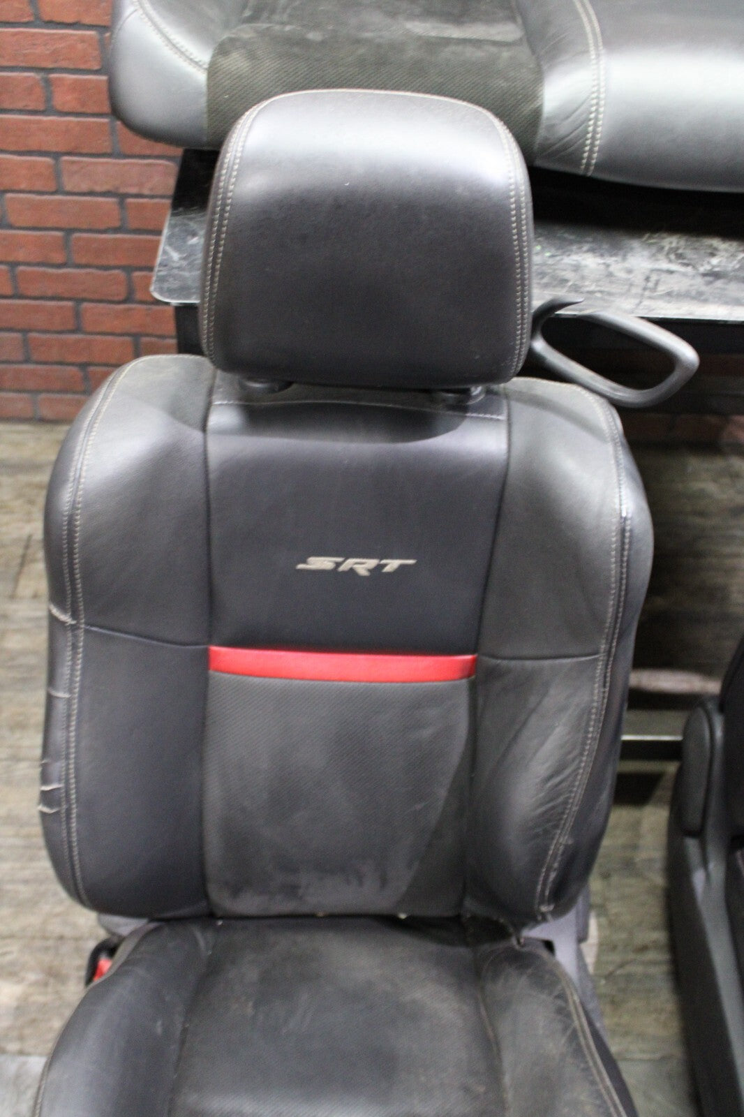 2008-2014 DODGE CHALLENGER SRT8 COMPLETE INTERIOR SEAT SET BLACK LEATHER SUEDE