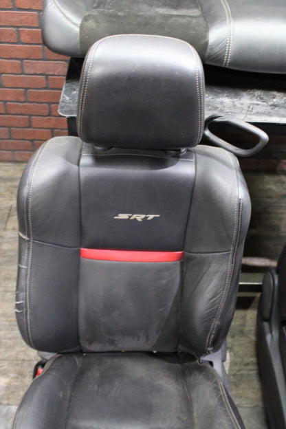 2008-2014 DODGE CHALLENGER SRT8 COMPLETE INTERIOR SEAT SET BLACK LEATHER SUEDE
