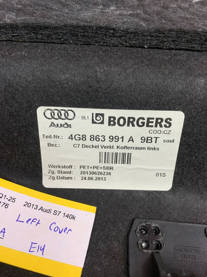 2012-2018 Audi A6 S6 Rear Left Trunk Access Panel / BOOT Lining Cover OEM