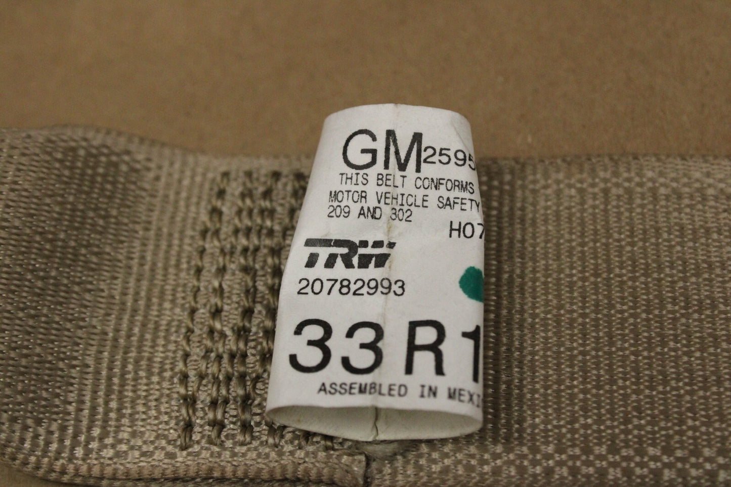 07-14 CHEVROLET CADILLAC REAR RIGHT DRIVER SIDE SEAT BELT RETRACTOR OEM 20782993
