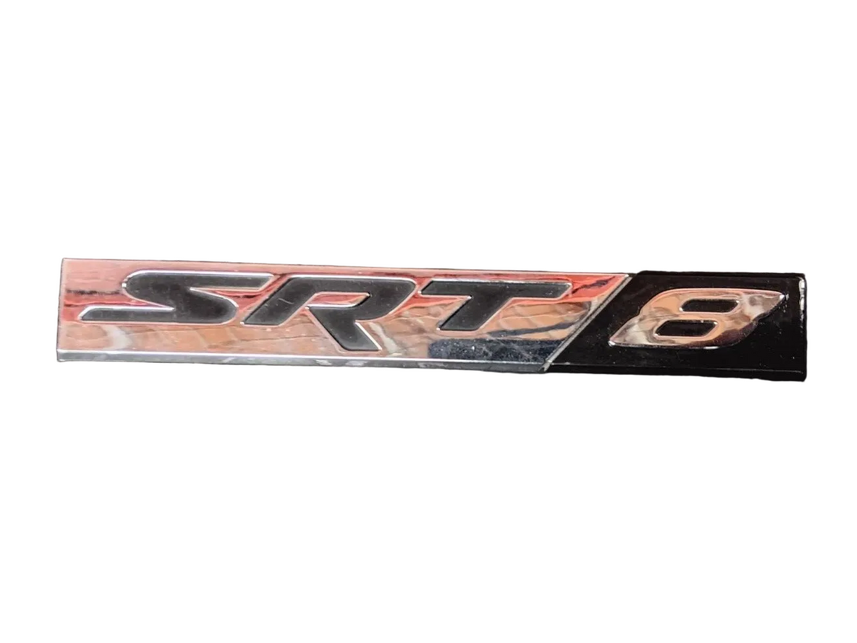 2008-2014 Dodge Challenger SRT-8 Silver & Black Emblem Badge Nameplate Decal OEM