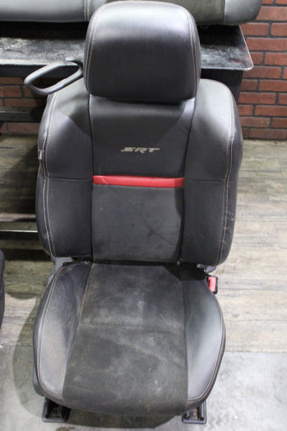 2008-2014 DODGE CHALLENGER SRT8 COMPLETE INTERIOR SEAT SET BLACK LEATHER SUEDE