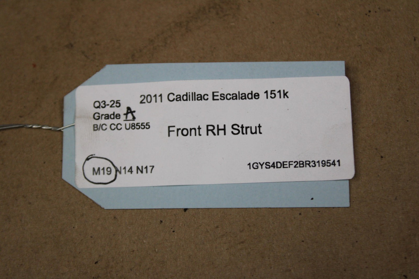 07-14 Cadillac Escalade Front Passenger RH Side Suspension Shock Absorber Strut