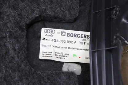 12-18 Audi A7 S7 Rear Right Quarter Panel Trunk Trim Cover Insert 4G8 863 992 A