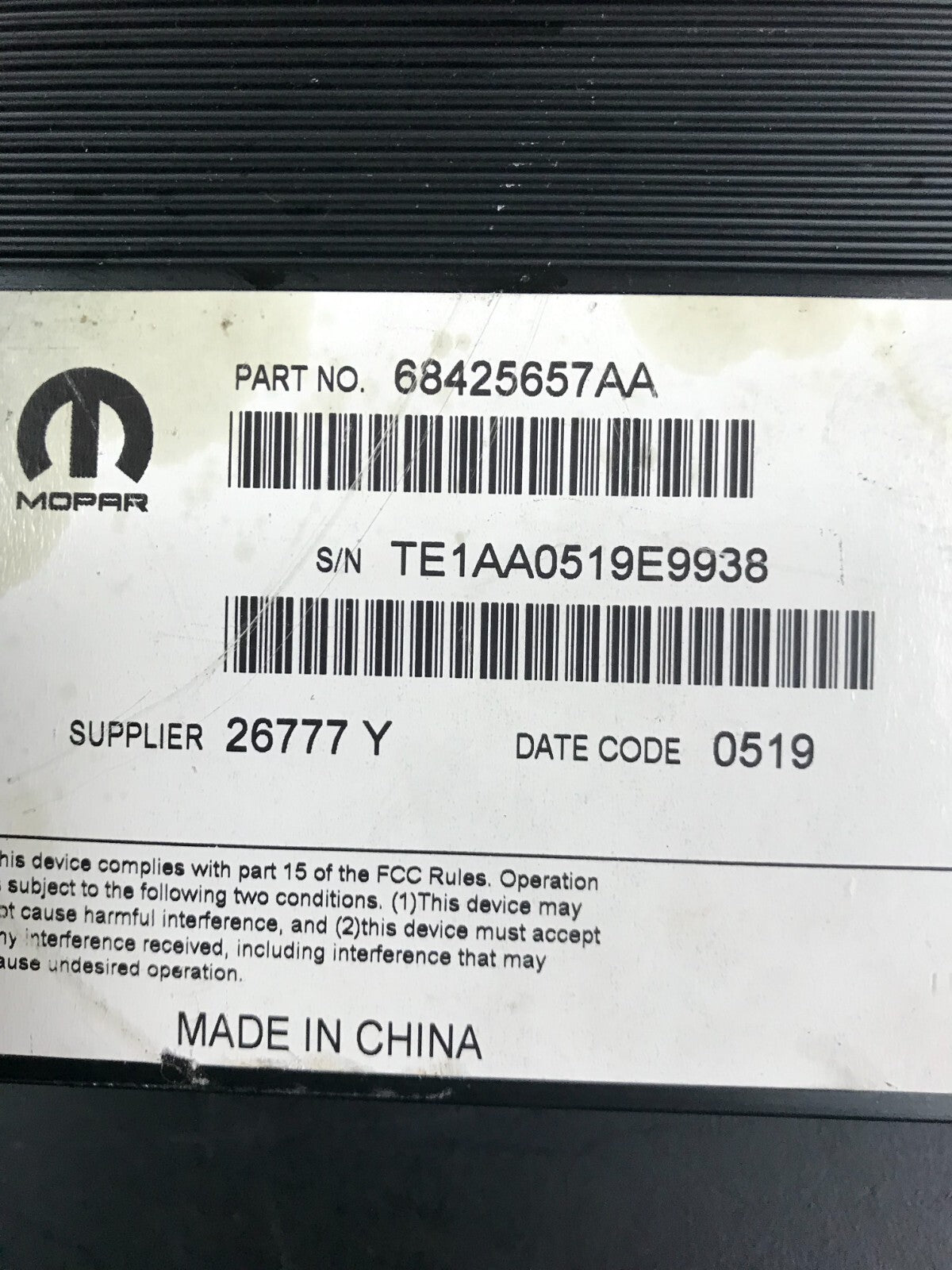 17-23 Challenger/Charger/300 SRT 276 Watt OEM Mopar Audio Amplifier 68425657AA