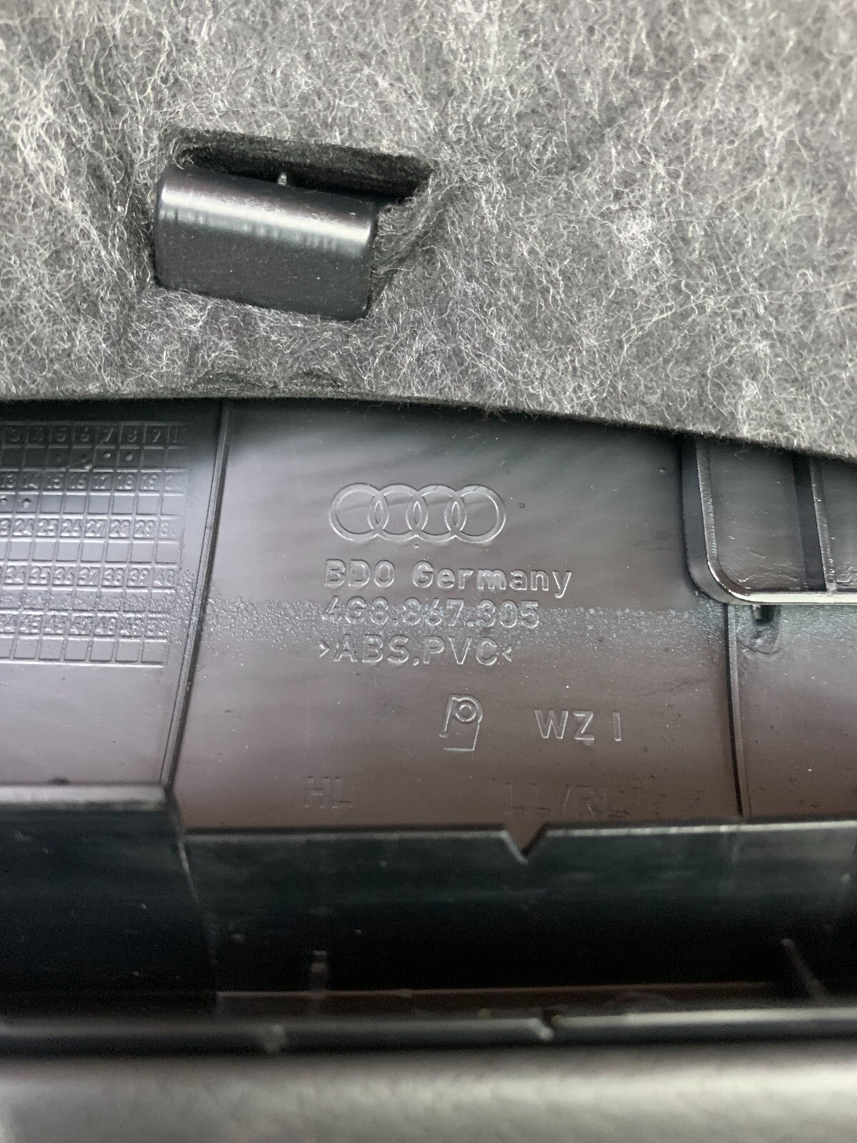 2012-2018 Audi A7/S7/RS7 Rear Interior Driver LH Side Door Panel OEM 4G8-867-305